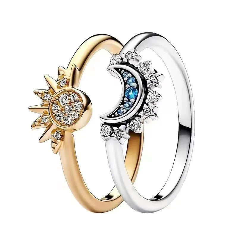 Conjunto de Regalo 2 Anillos Luna y Sol