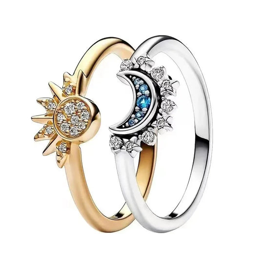 Conjunto de Regalo 2 Anillos Luna y Sol