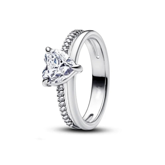 Anillo Corazón Doble Alianza