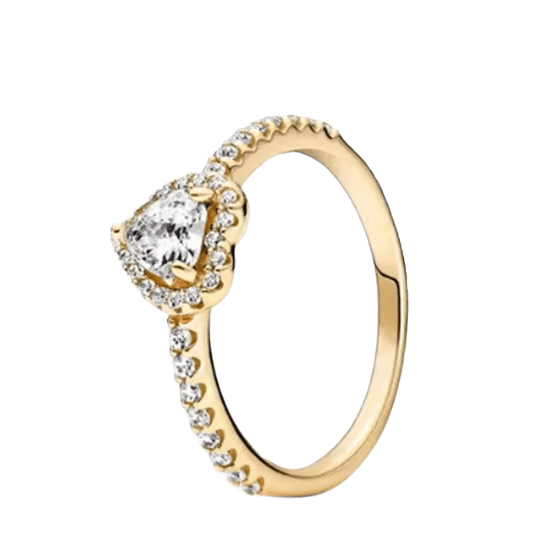 Anillo Brillante Corazón en Relieve