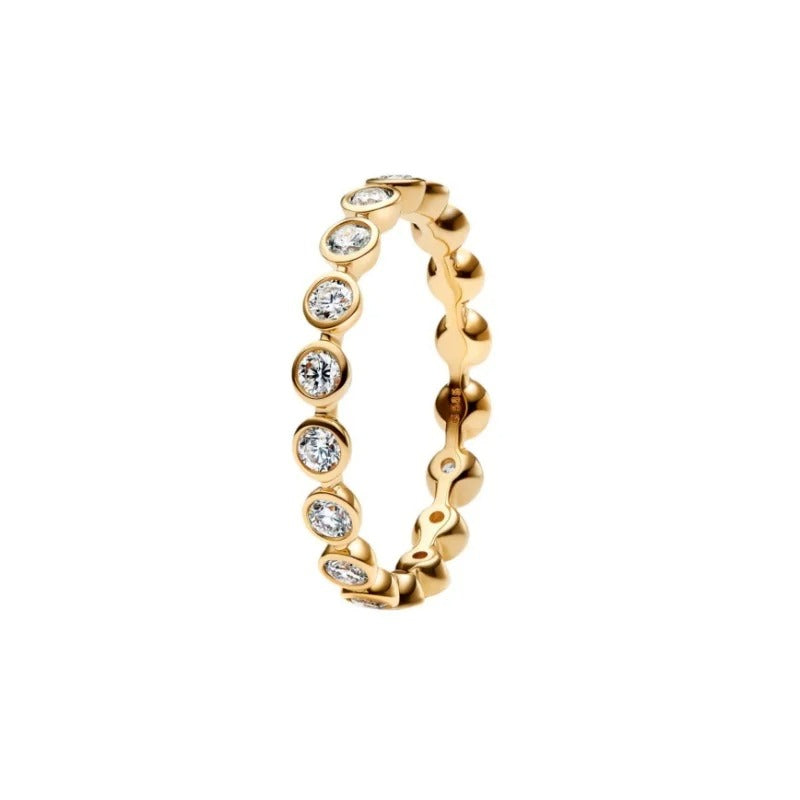 Anillo Fila de Círculos Brillantes