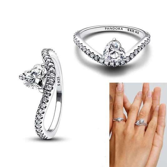 Anillo Corazón Ondulado