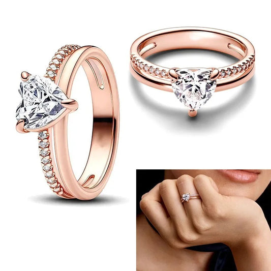 Anillo Corazón Doble Alianza