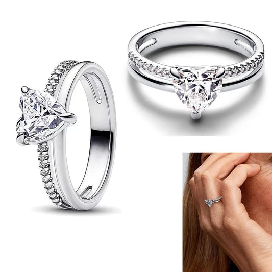 Anillo Corazón Doble Alianza