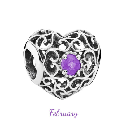 Corazón Eternity Febrero Topacio Morado