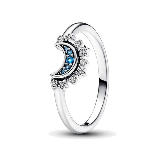 Anillo Luna Celestial Azul